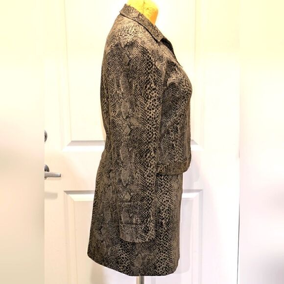 Spectacular 90s Ricki's L Snake Print Stretch Cotton Skirt and Jacket Co-Ord Set - Picture 2 of 10